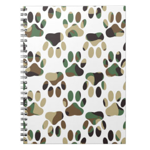 Carnet Empreinte de patte de chien Motif Camo