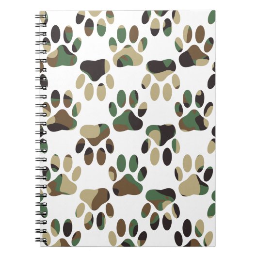 Carnet Empreinte de patte de chien Motif Camo (Devant)