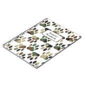 Carnet Empreinte de patte de chien Motif Camo (Côté gauche)