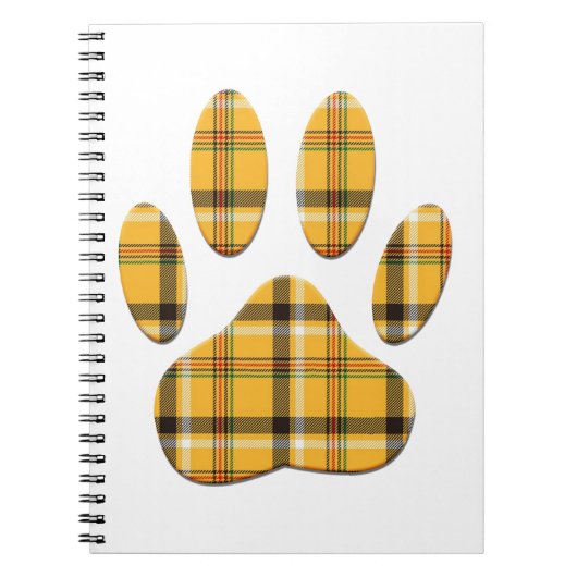 Carnet Empreinte de patte de chien Tartan (Devant)