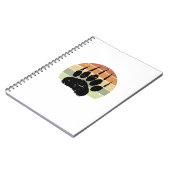 Carnet Empreinte de patte d'ours noir détendu Retro Sunse (Côté gauche)