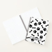 Carnet Empreinte de patte moderne noir et blanc Nom perso (Intérieur)