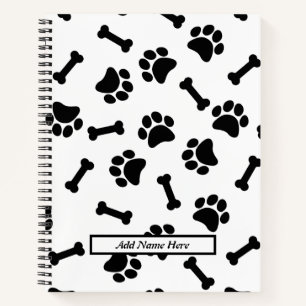 Carnet Empreinte de patte noir et blanc