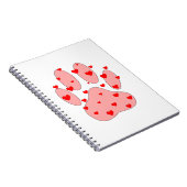Carnet Empreinte de patte rose aux coeurs (Côté Droit)
