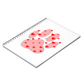 Carnet Empreinte de patte rose aux coeurs (Côté gauche)