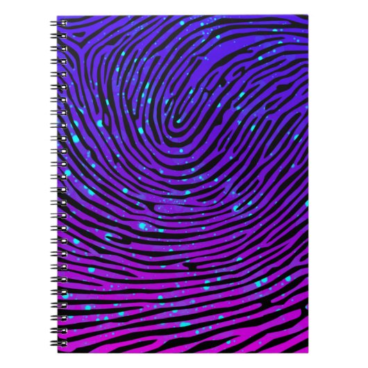 Carnet Empreinte digitale en néon esthétique Luminescent (Devant)