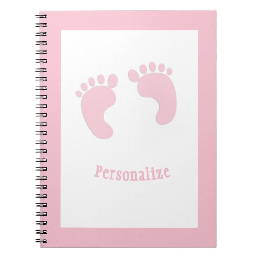 Carnet Empreintes Bébé mignonnes Infant Girl Rose minuscu (Devant)