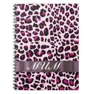 Carnet Empreintes de léopard roses mères personnalisées