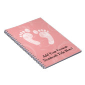 Carnet Empreintes de pas roses/blanches de bébé (Côté Droit)