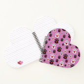 Carnet Empreintes de pattes aux coeurs rouges sur rose (Intérieur)