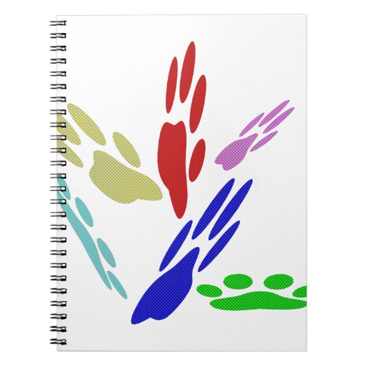 Carnet Empreintes de pattes de chiens avec Pois (Devant)