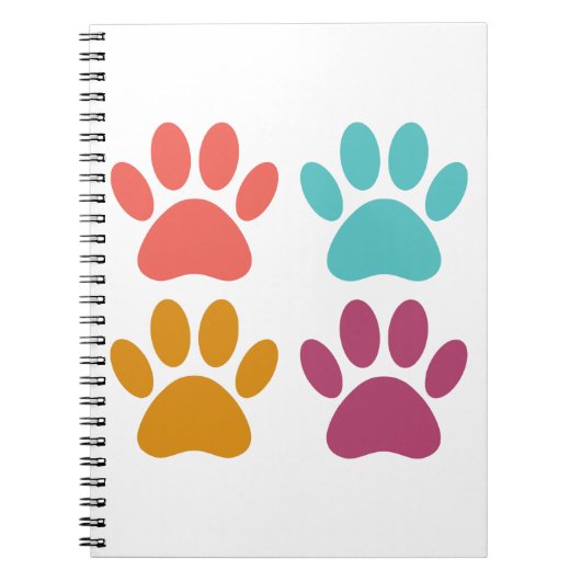 Carnet Empreintes de pattes de chiens cool (Devant)