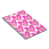 Carnet Empreintes de pattes De Chiens Et Coeurs Roses (Côté Droit)