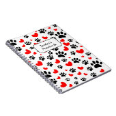 Carnet Empreintes de pattes De Chiens Random Et Coeurs Ro (Côté Droit)