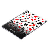 Carnet Empreintes de pattes De Chiens Random Et Coeurs Ro (Côté gauche)