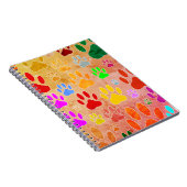 Carnet Empreintes de pattes de chiens sur Arrière - plan  (Côté Droit)