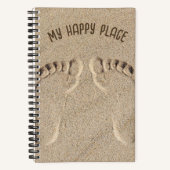 Carnet Empreintes de pieds nus dans le sable (Recto)