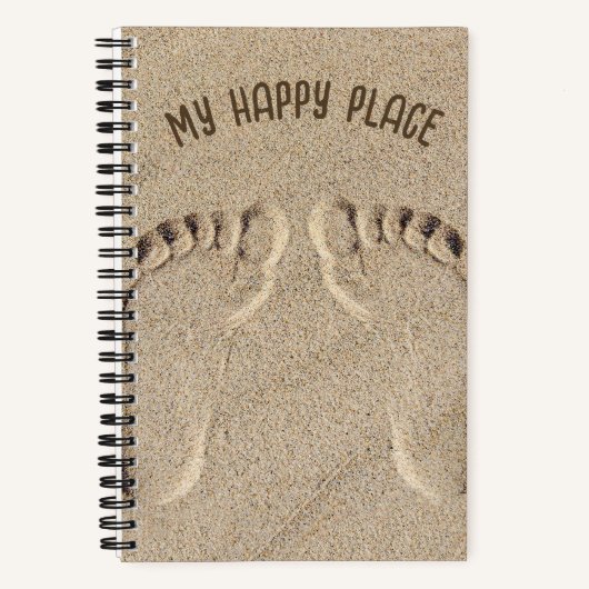 Carnet Empreintes de pieds nus dans le sable (Recto)