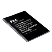 Carnet EMT Definition Funny EMS Emergency Medical Technic (Côté Droit)