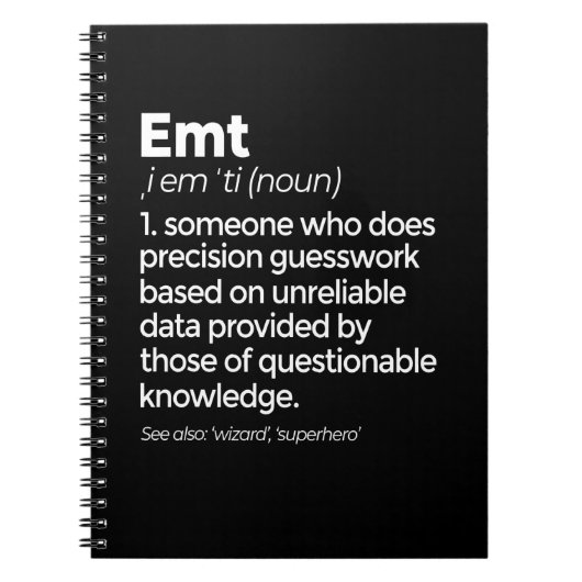 Carnet EMT Definition Funny EMS Emergency Medical Technic (Devant)