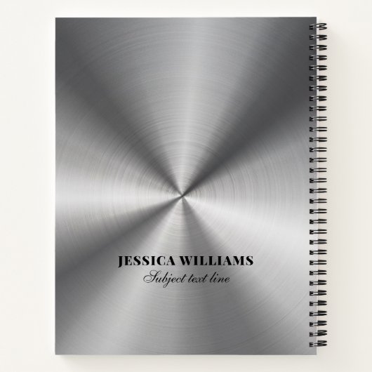 Carnet en acier inoxydable gris brillant (Dos)