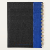 Carnet en cuir noir et bleu Faux (Dos)