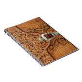 Carnet en cuir usiné de motif (Côté Droit)