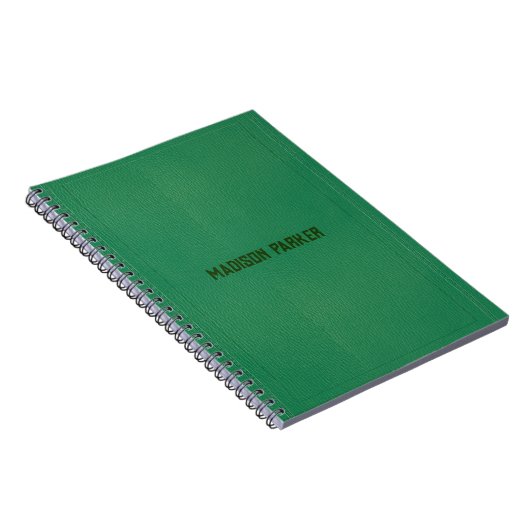 Carnet en cuir vert simple (Côté Droit)
