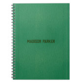 Carnet en cuir vert simple (Devant)