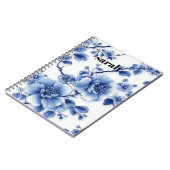Carnet en fleurs bleues (Côté gauche)