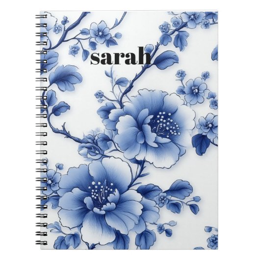 Carnet en fleurs bleues (Devant)