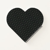 Carnet en forme de coeur circulaire noire (Dos)
