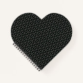 Carnet en forme de coeur circulaire noire (Devant)