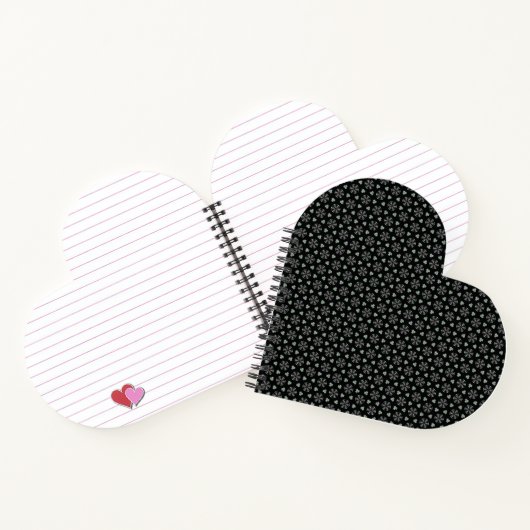 Carnet en forme de coeur circulaire noire (Intérieur)
