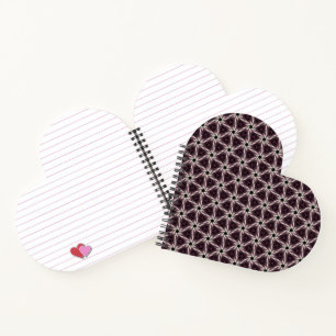 Carnet en forme de coeur de courtepointe tessellé