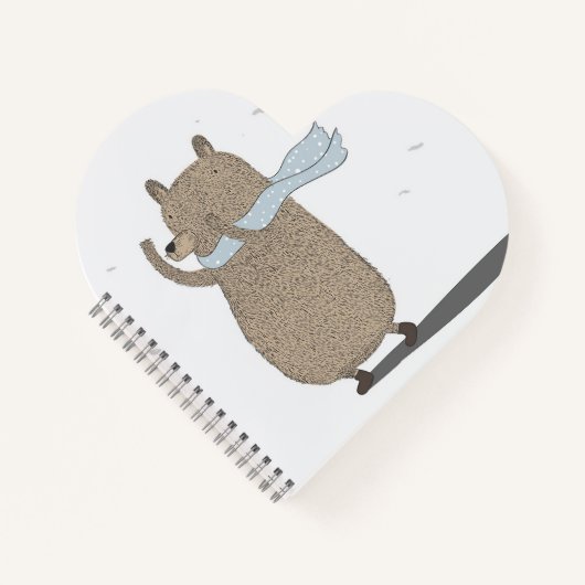 Carnet en forme de coeur de l'ours lunaire (Devant)