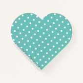 Carnet en forme de coeur de pois (Aqua & White) (Devant)