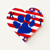 CARNET en forme de coeur du drapeau américain (Dos)