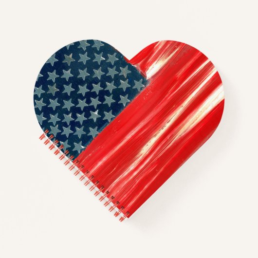 CARNET en forme de coeur du drapeau américain (Devant)