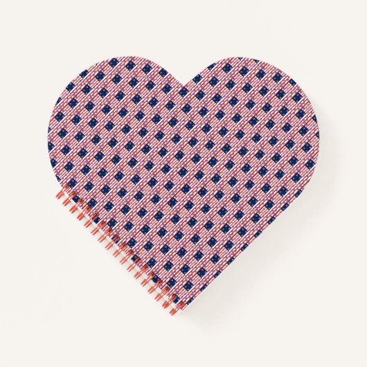 CARNET en forme de coeur du drapeau américain (Devant)