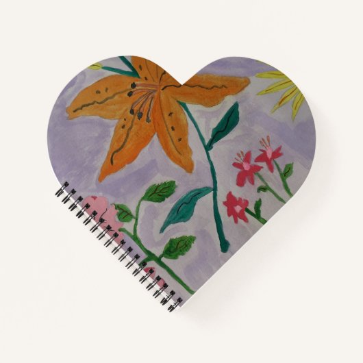 Carnet en forme de coeur Lily orange (Devant)