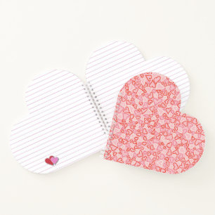 Carnet en forme de coeur mignon avec couverture de