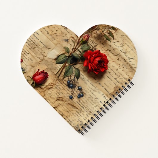 Carnet en forme de coeur rose (Dos)