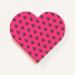 Carnet en forme de coeur rose Ladybird