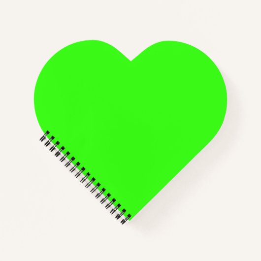 Carnet en forme de cœur vert néon (Devant)