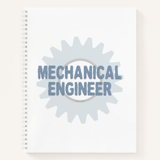 Carnet en gris bleu de l'engin mécanique (Devant)