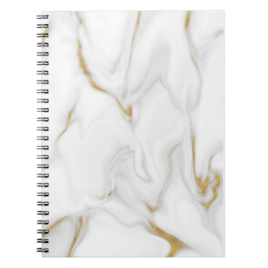 Carnet en marbre blanc et or (Devant)