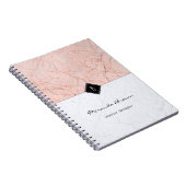 Carnet en marbre gris or Rose (Côté Droit)