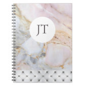 Carnet en marbre gris or Rose personnalisé (Devant)