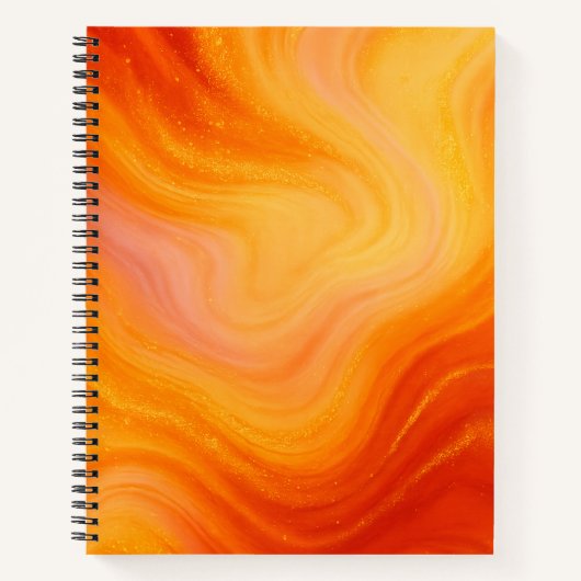 Carnet en marbre orange fière (Devant)